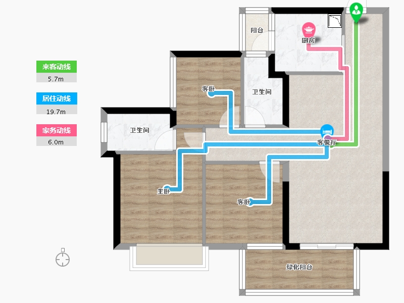 广西壮族自治区-南宁市-龙光玖珑华府-82.36-户型库-动静线