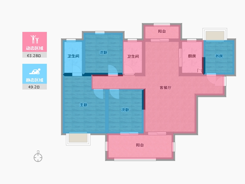 广西壮族自治区-南宁市-彰泰红-99.47-户型库-动静分区