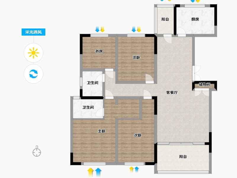 江苏省-盐城市-凤凰汇紫园-150.00-户型库-采光通风