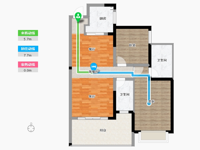 海南省-三亚市-公园88号-86.70-户型库-动静线