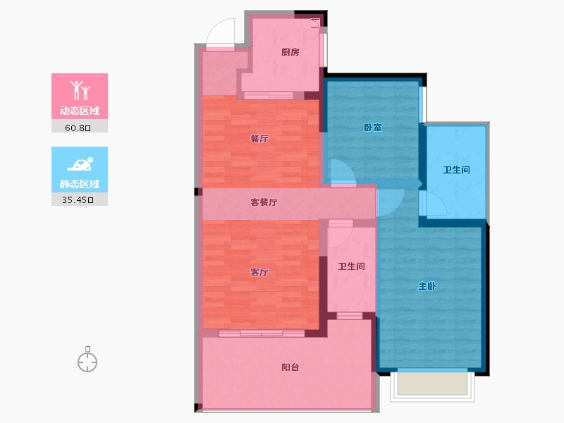 海南省-三亚市-公园88号-86.70-户型库-动静分区