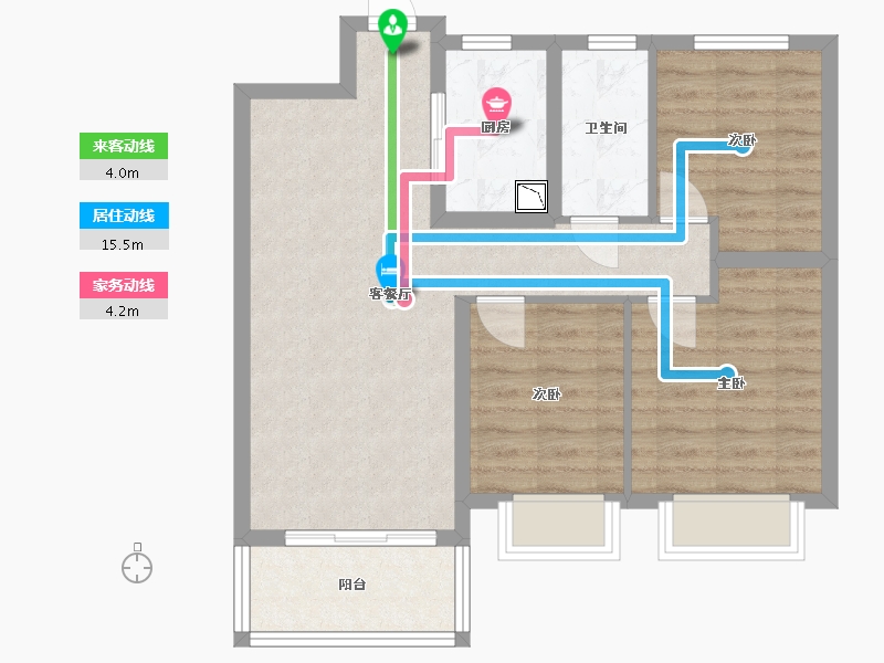 湖北省-武汉市-东湖金茂府-70.34-户型库-动静线