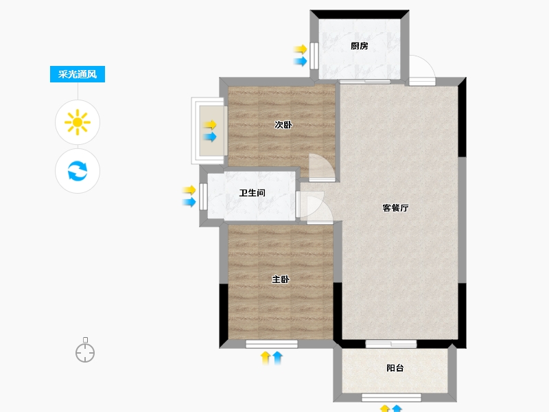 广西壮族自治区-南宁市-意洲嘉园盛景-60.51-户型库-采光通风