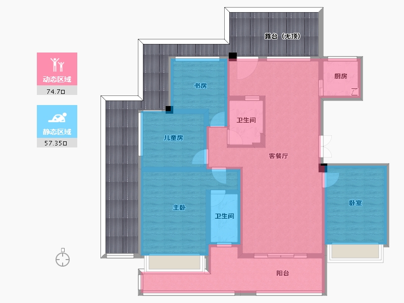 广西壮族自治区-贵港市-华泰荣御-149.75-户型库-动静分区