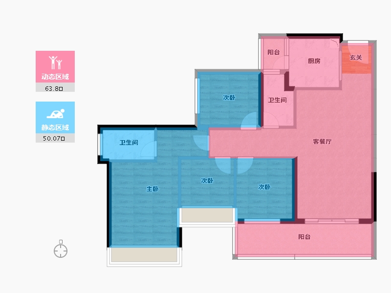 广东省-中山市-龙光玖誉湾-101.71-户型库-动静分区