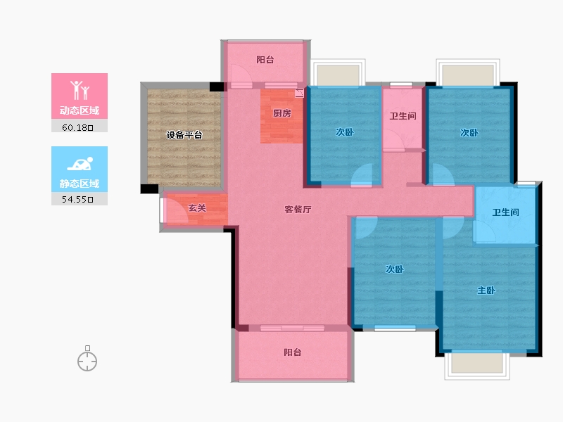 广西壮族自治区-桂林市-天骄紫东新城-111.85-户型库-动静分区