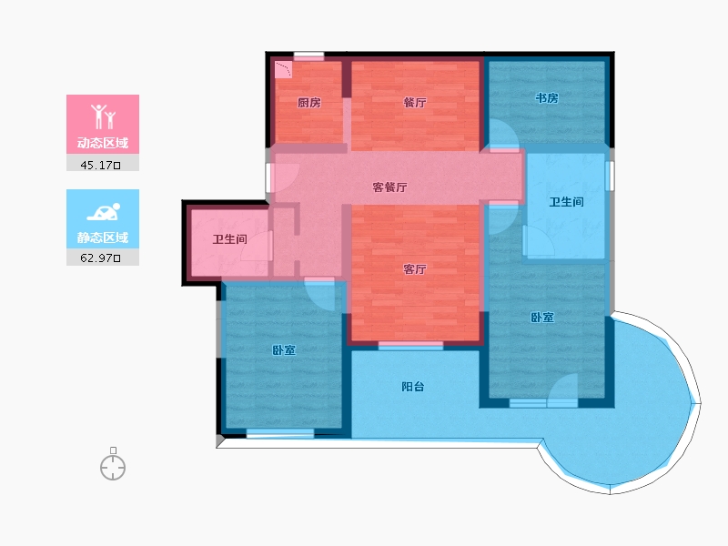 海南省-三亚市-美好龙沐湾-95.51-户型库-动静分区