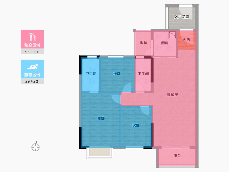 广东省-中山市-华立凯旋新城-89.94-户型库-动静分区