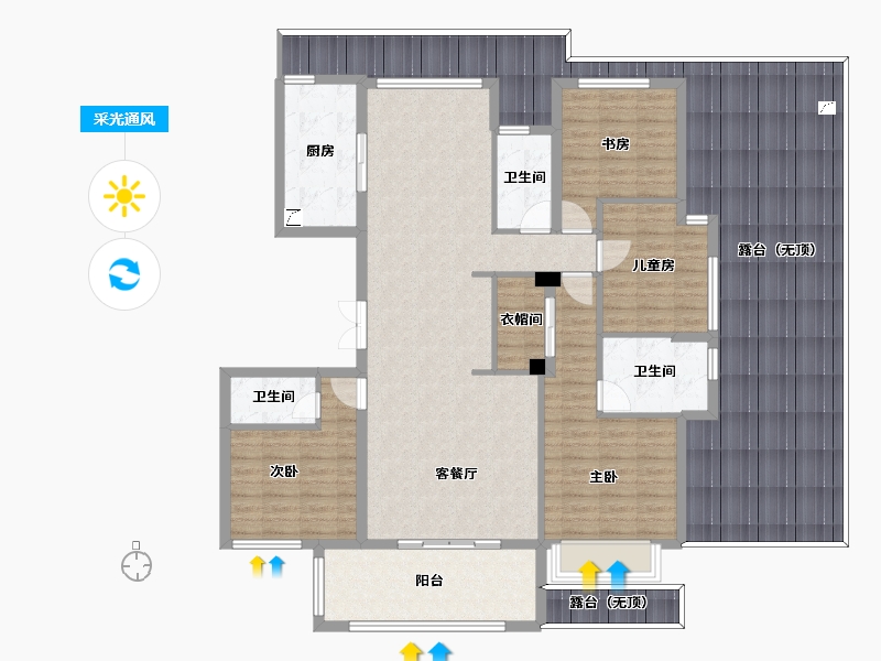 广西壮族自治区-贵港市-华泰荣御-179.84-户型库-采光通风