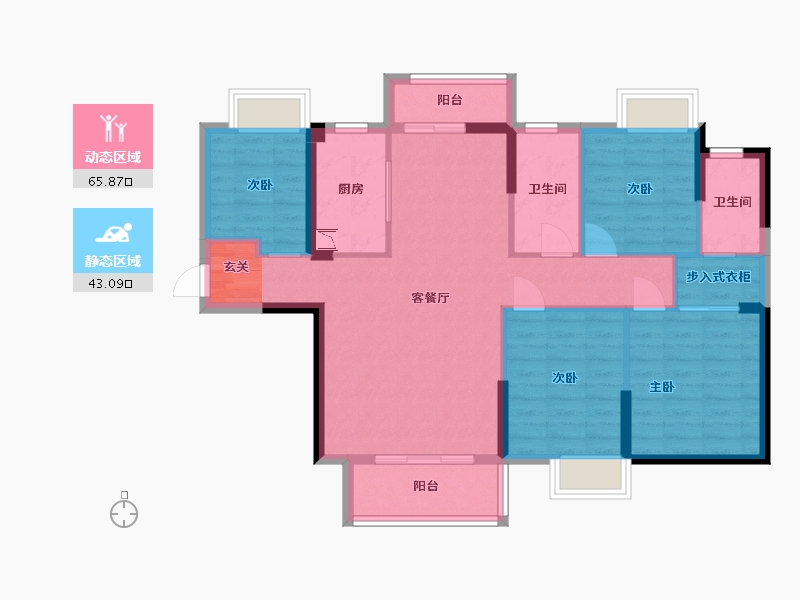 广东省-东莞市-THE EMERALD星岸-97.43-户型库-动静分区