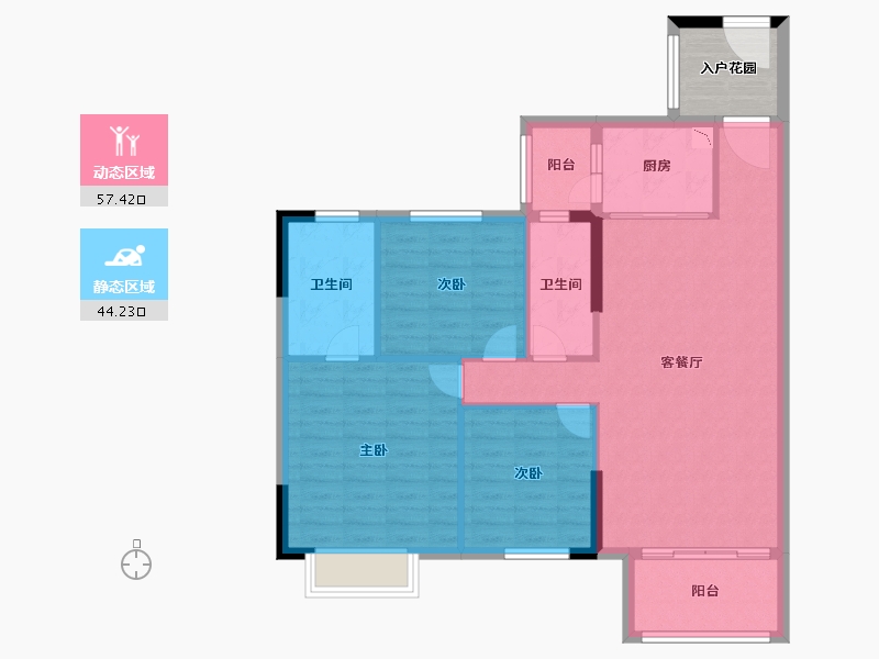 广东省-中山市-华立凯旋新城-96.78-户型库-动静分区