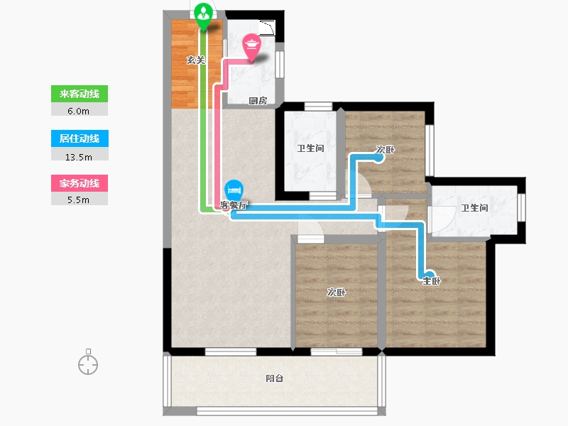 广东省-东莞市-金融街金悦府-76.02-户型库-动静线