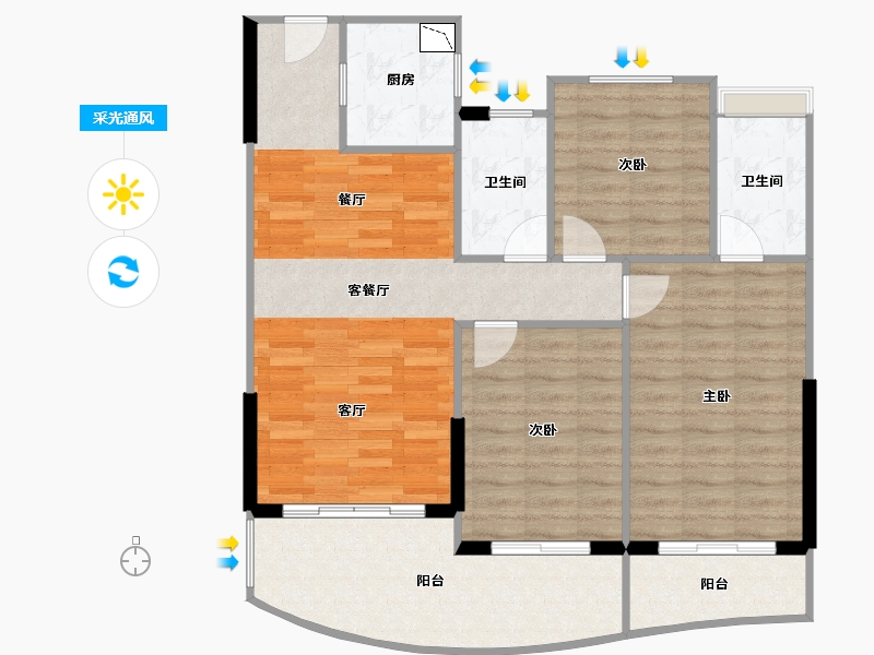 海南省-三亚市-华润石梅湾-98.11-户型库-采光通风