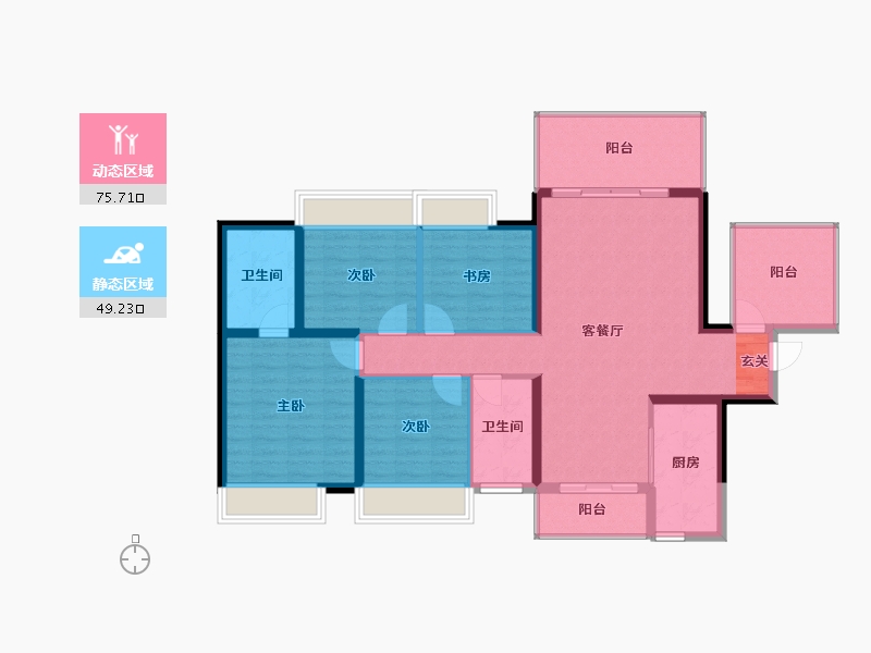 广西壮族自治区-南宁市-海蓝金钟府-112.87-户型库-动静分区