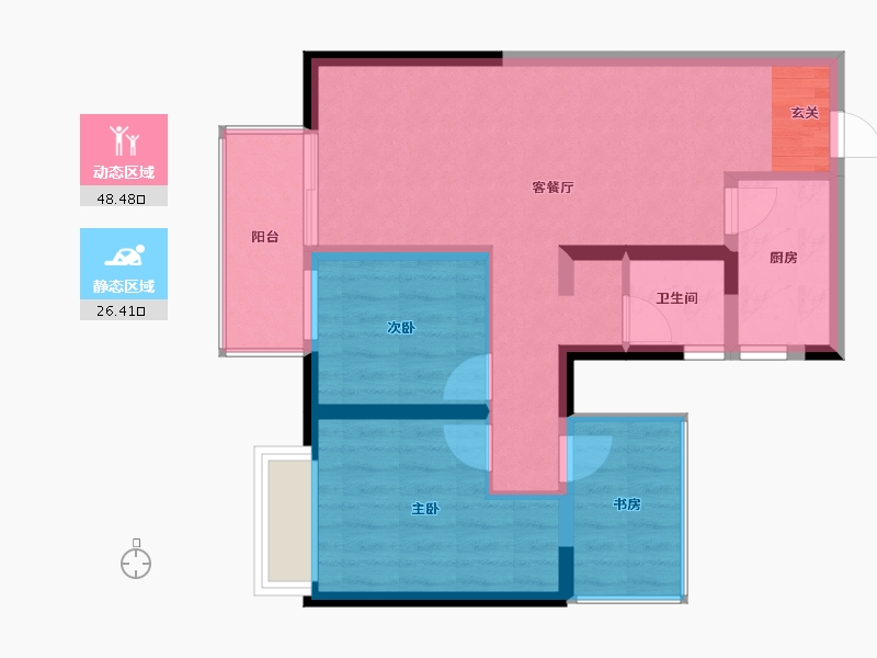 广西壮族自治区-南宁市-大唐盛世旭辉府-66.40-户型库-动静分区