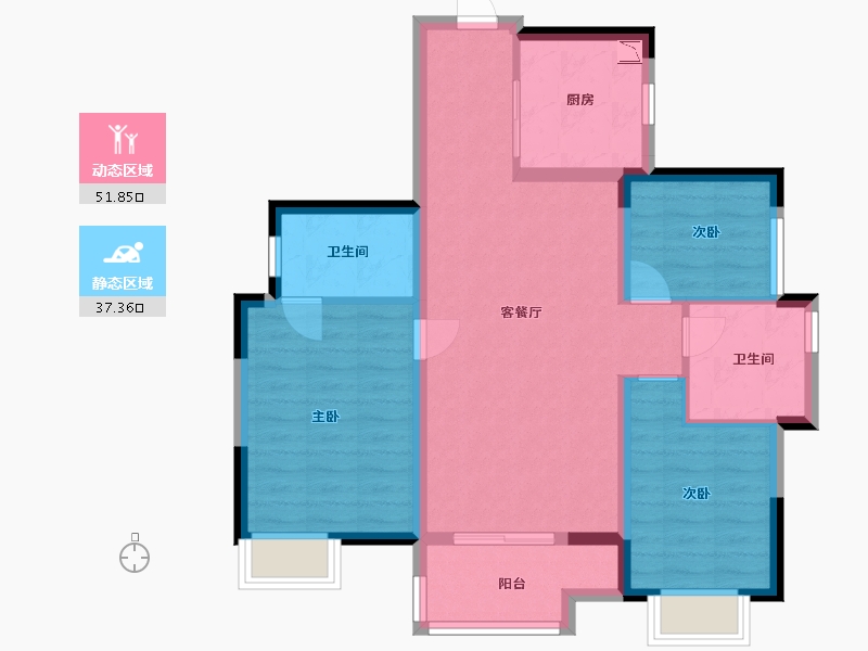 广东省-东莞市-融创云玥台-79.20-户型库-动静分区