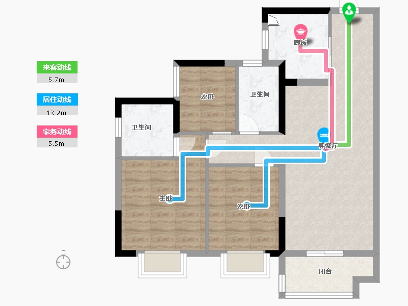 广东省-东莞市-融创云玥台-76.00-户型库-动静线