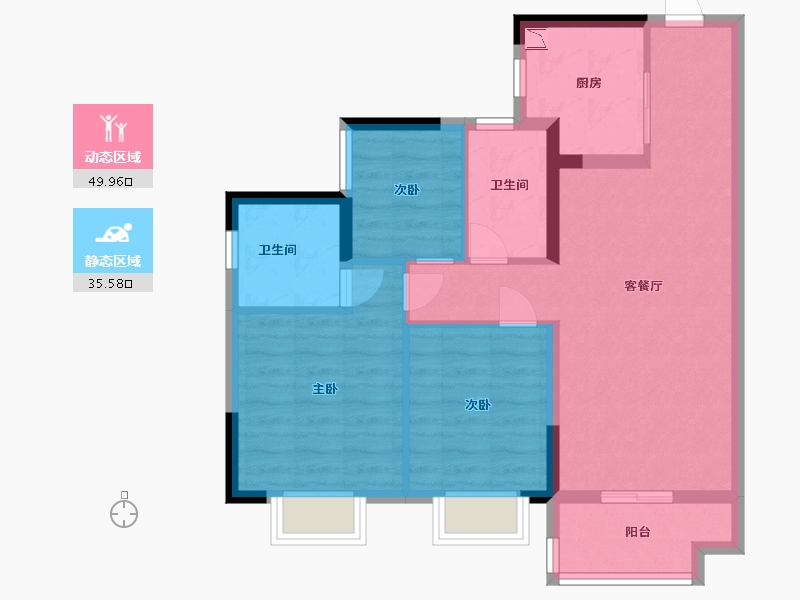 广东省-东莞市-融创云玥台-76.00-户型库-动静分区