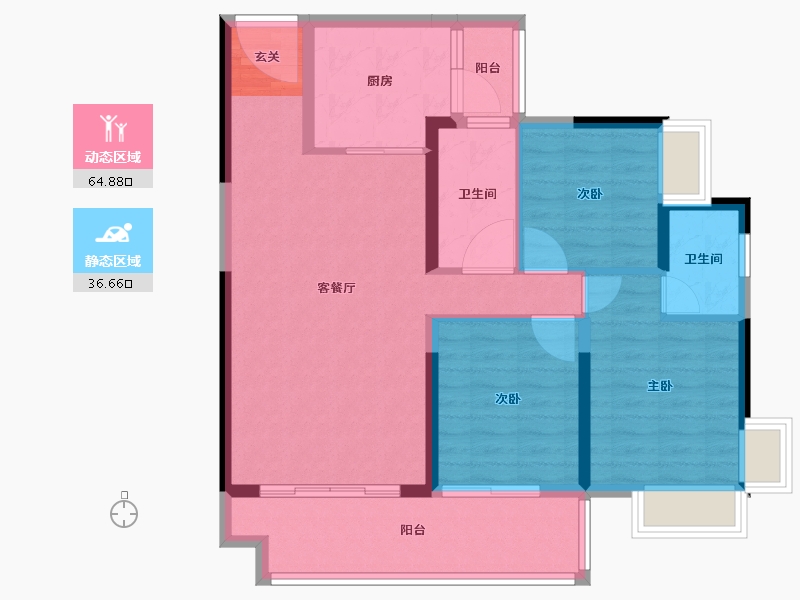 广东省-中山市-敏捷·紫岭天玺-91.00-户型库-动静分区