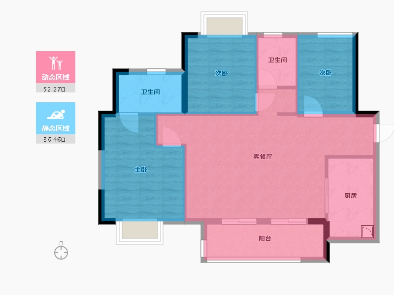 广东省-东莞市-融创云玥台-80.01-户型库-动静分区