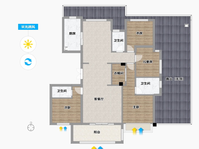 广西壮族自治区-贵港市-华泰荣御-177.52-户型库-采光通风