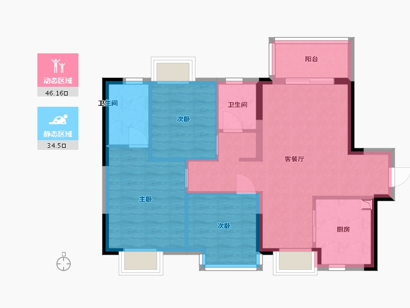 广东省-东莞市-融创云玥台-71.88-户型库-动静分区