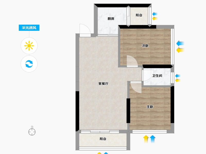 广西壮族自治区-桂林市-顺祥新天地-52.56-户型库-采光通风