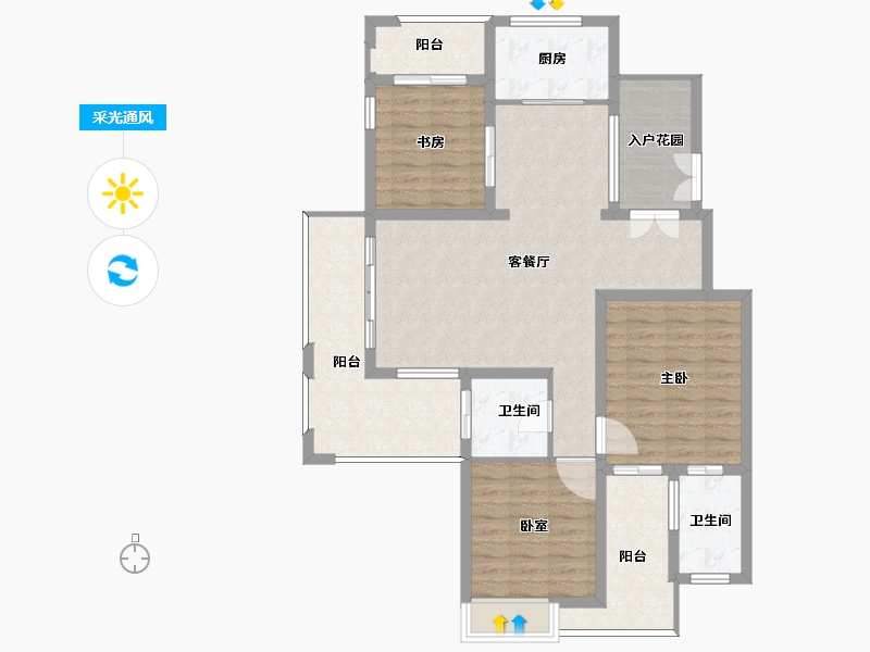 海南省-三亚市-天惠仙嶺郡-111.00-户型库-采光通风