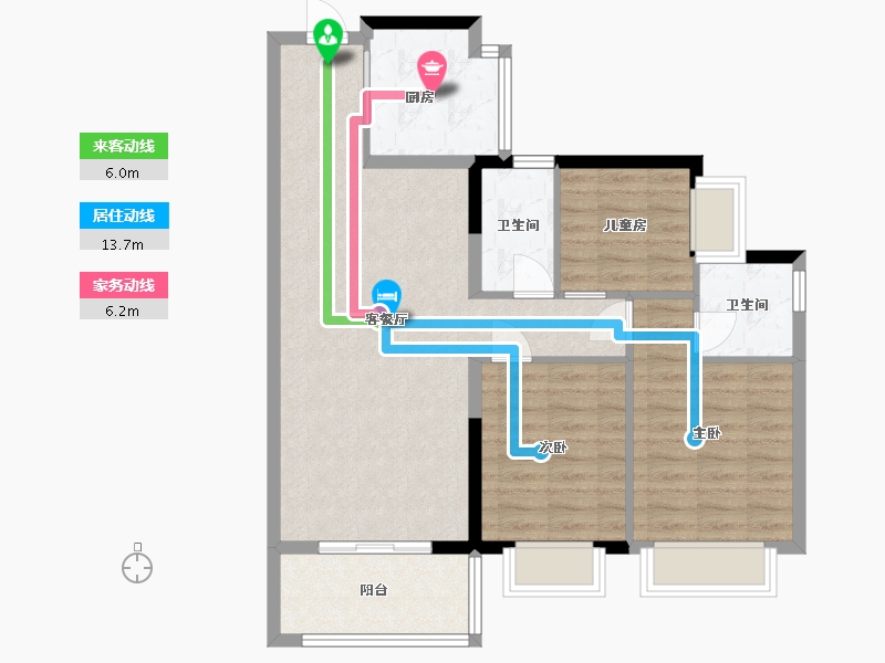 广东省-东莞市-碧桂园旗山·玖珑湾-81.81-户型库-动静线