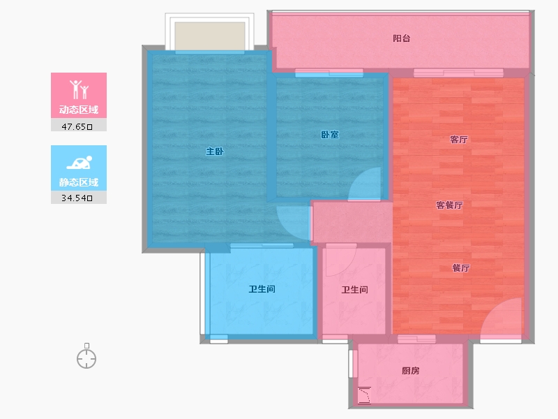 海南省-三亚市-公园88号-74.19-户型库-动静分区