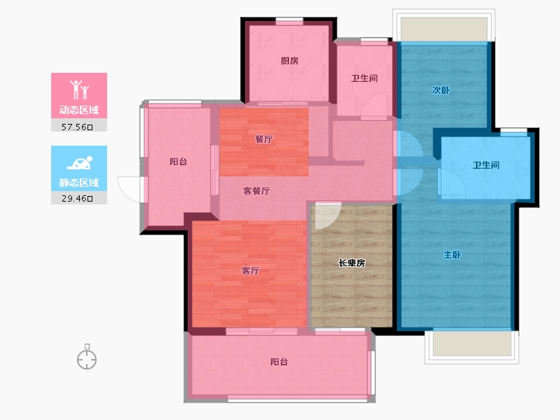 海南省-三亚市-保利崖州湾-86.01-户型库-动静分区