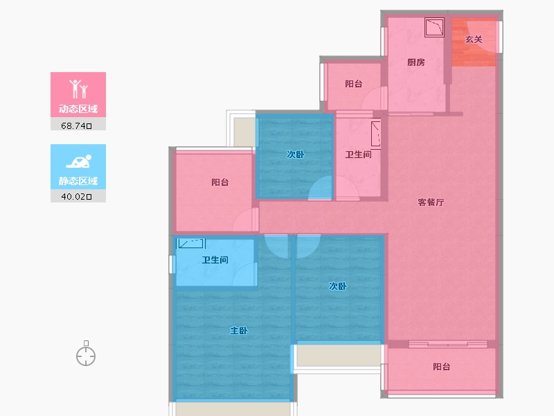 广东省-中山市-敏捷·紫岭天玺-95.99-户型库-动静分区