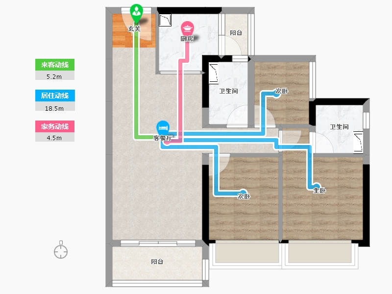 广东省-中山市-碧桂园活力城-68.42-户型库-动静线