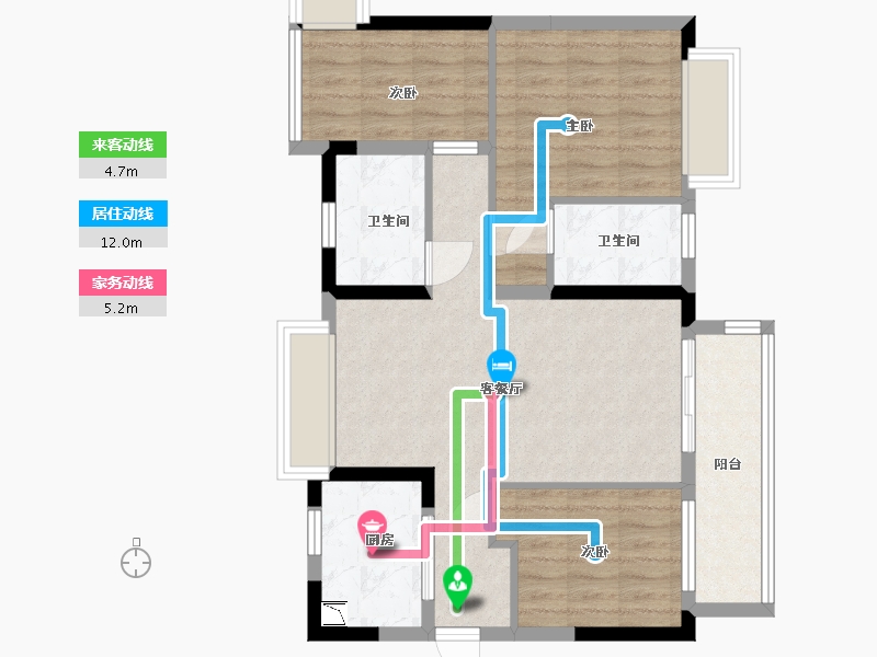 广东省-东莞市-融创云玥台-76.80-户型库-动静线