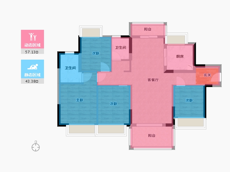 广东省-东莞市-保利和光尘樾-88.98-户型库-动静分区