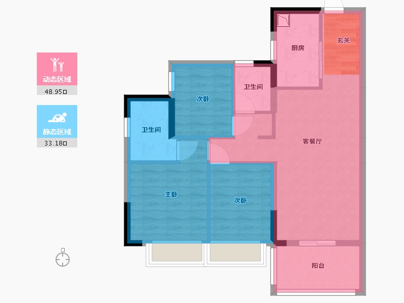 广东省-东莞市-保利和光尘樾-72.99-户型库-动静分区