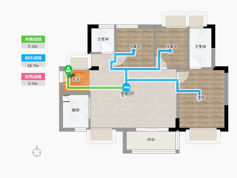 广东省-东莞市-华侨城云麓台(二期)-69.24-户型库-动静线