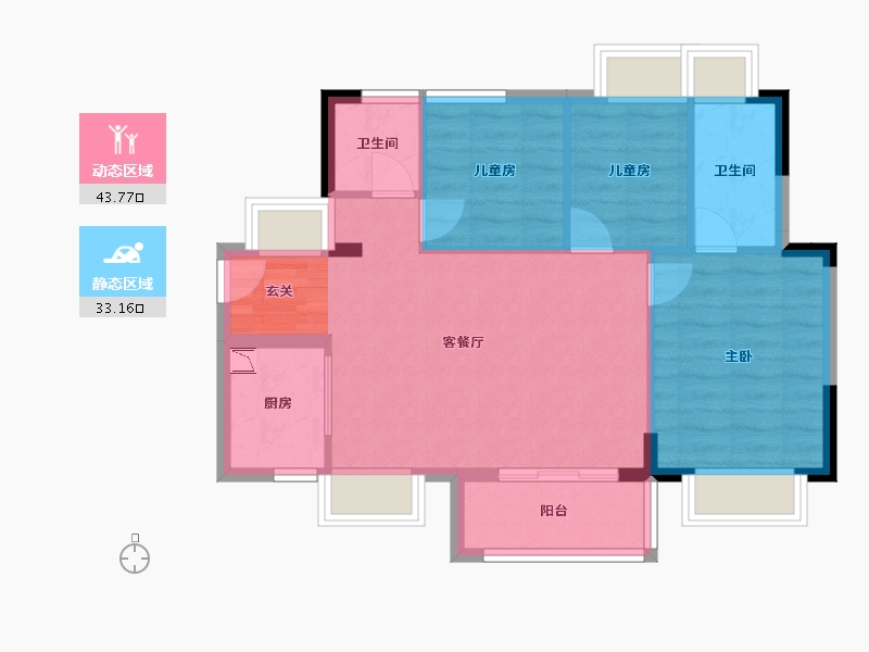 广东省-东莞市-华侨城云麓台(二期)-69.24-户型库-动静分区