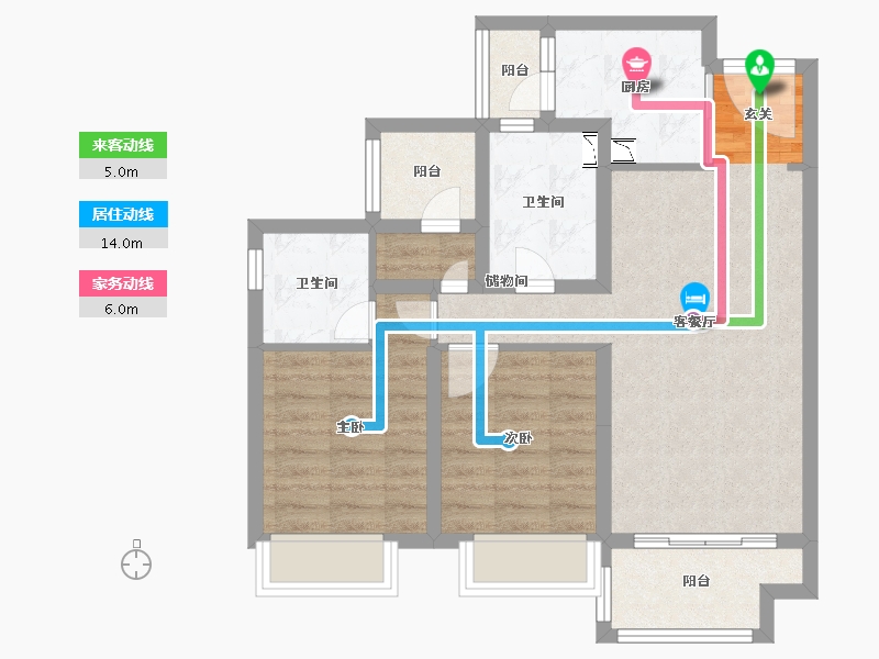 广东省-中山市-招商禹洲·云鼎府-70.83-户型库-动静线