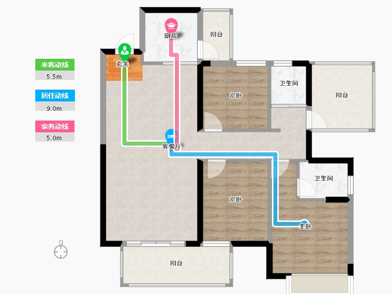 广西壮族自治区-南宁市-海蓝金钟府-97.04-户型库-动静线