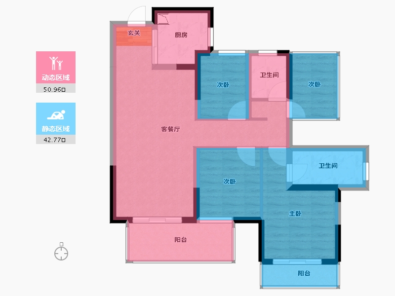 广西壮族自治区-南宁市-大唐盛世旭辉府-83.00-户型库-动静分区