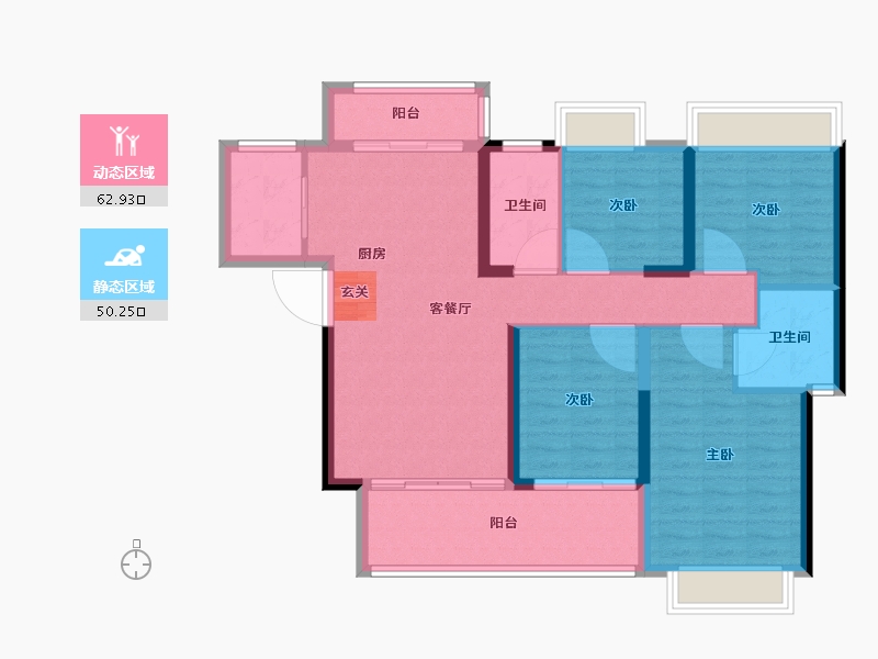 广东省-中山市-敏捷·紫岭天玺-102.00-户型库-动静分区