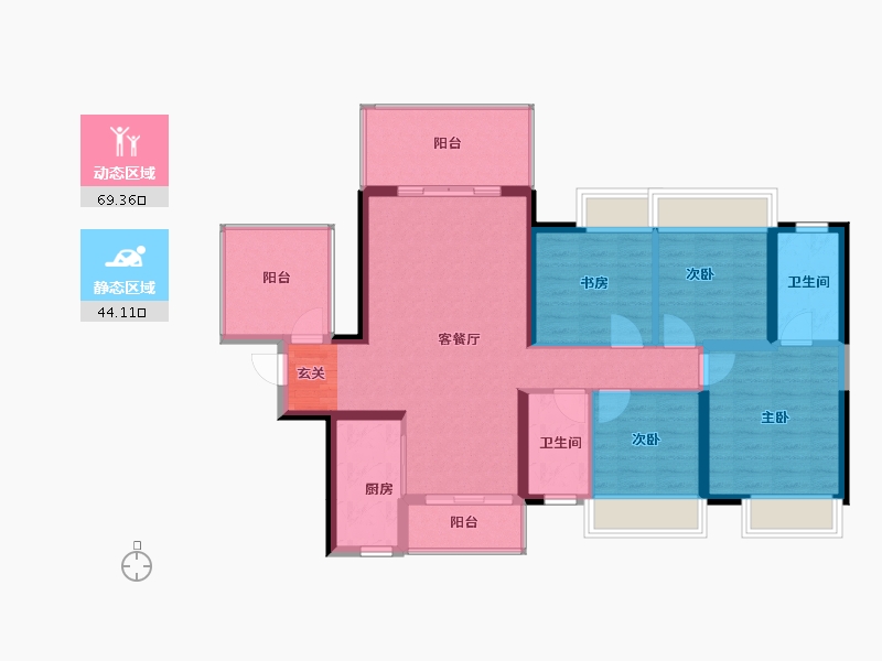 广西壮族自治区-南宁市-海蓝金钟府-102.10-户型库-动静分区