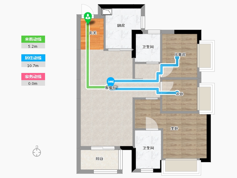 广东省-东莞市-华侨城云麓台(二期)-64.52-户型库-动静线