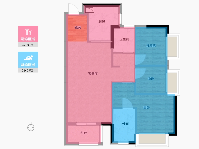 广东省-东莞市-华侨城云麓台(二期)-64.52-户型库-动静分区