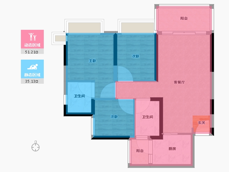 广东省-中山市-敏捷·紫岭天玺-77.00-户型库-动静分区