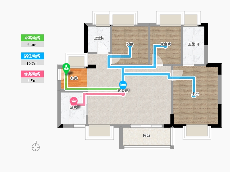 广东省-东莞市-华侨城云麓台(二期)-70.34-户型库-动静线