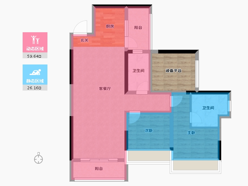 广西壮族自治区-桂林市-彰泰欢乐颂-84.10-户型库-动静分区