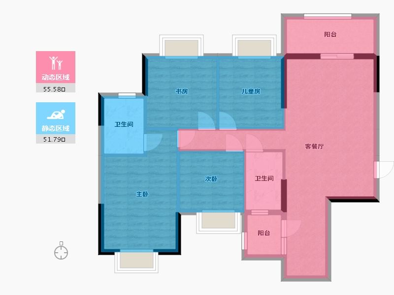 广西壮族自治区-南宁市-天池山中脊-96.56-户型库-动静分区