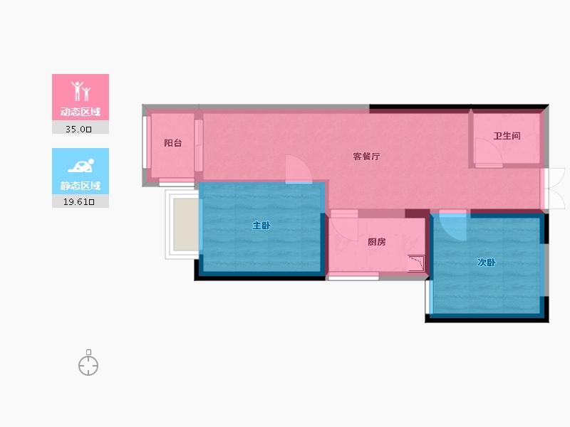 云南省-昆明市-瑞鼎城-47.75-户型库-动静分区